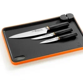 Bra Pack 3 cuchillos efficient con tabla para cortar